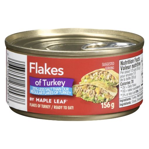 Picture of MAPLE LEAF FLAKES OF TURKEY -  LESS SALT 156GR