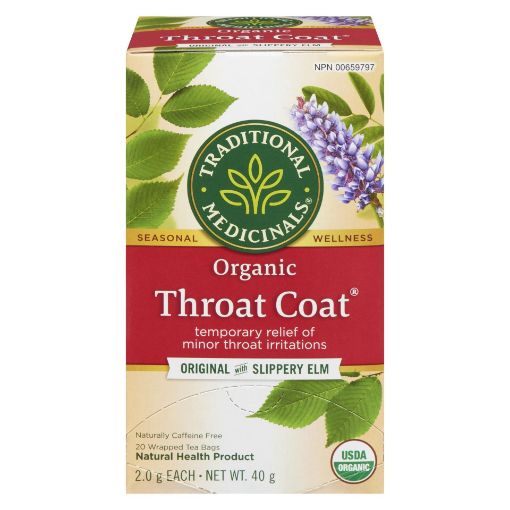 Picture of TRADITONAL MEDICINALS ORGANIC - THROAT COAT TEA 20S                  