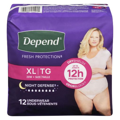 Picture of DEPEND FOR WOMEN - OVERNIGHT - MAXIMUM ABSORBENCY - XLARGE 12S             