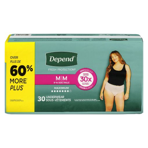 Picture of DEPEND FIT-FLEX FOR WOMEN UNDERWEAR -  MAX ABSORB - BLUSH MED 30S