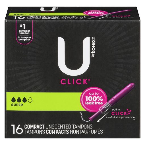Picture of U BY KOTEX CLICK COMPACT TAMPONS - SUPER 16S