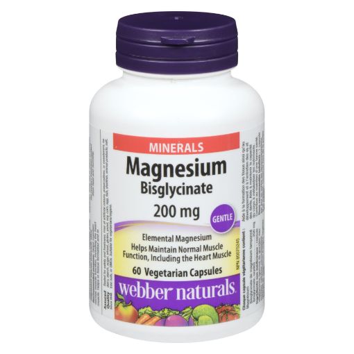 Picture of WEBBER NATURALS MAGNESIUM BISGLYCINATE 200MG CAPSULES 60S