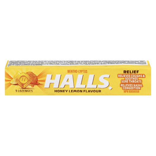 Picture of HALLS LOZENGE - HONEY LEMON 9S                                             