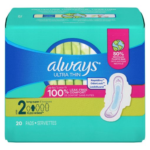 Picture of ALWAYS ULTRA THIN PADS - SIZE 2 LONG SUPER 20S