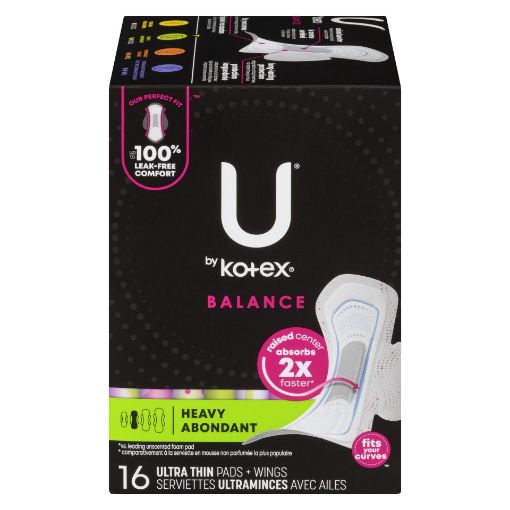 Picture of U BY KOTEX BALANCE PADS - ULTRA THIN HEAVY 16S