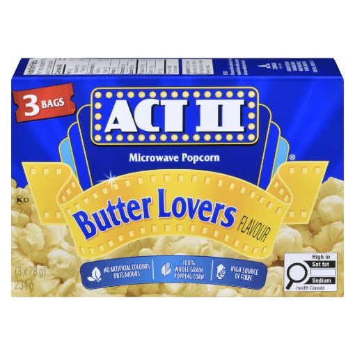 Picture of ACT II MICROWAVE POPCORN BUTTER LOVERS 3S
