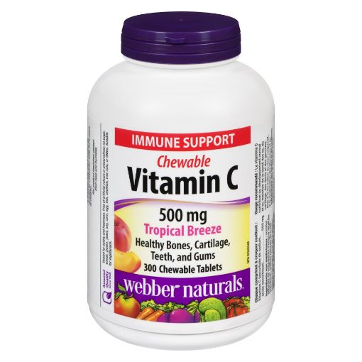 Picture of WEBBER NATURALS CHEWABLE VITAMIN C 500MG TABLETS - TROPICAL BREEZE 300S    