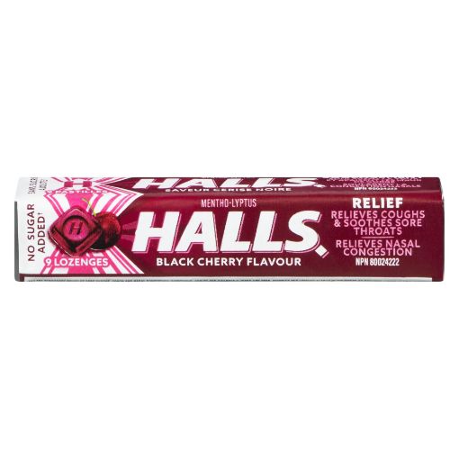 Picture of HALLS LOZENGE - BLACK CHERRY - SUGAR FREE 9S                               