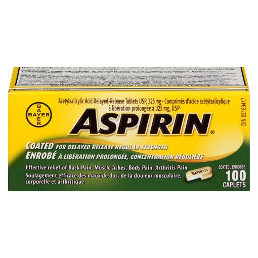 Picture of ASPIRIN A.S.A. COATED CAPLET 325MG 100S