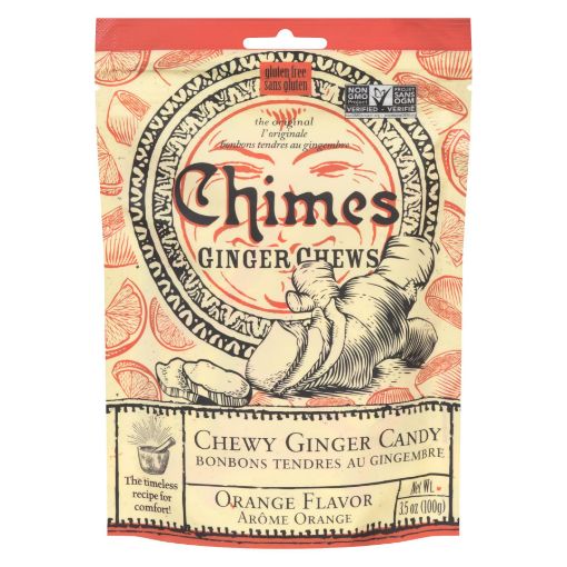 Picture of CHIMES GINGER CHEWS - ORANGE 142GR