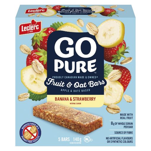 Picture of GOPURE FRUIT and OAT BAR - STRAWBERRY/BANANA 140GR