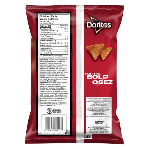 Picture of DORITOS CHIPS - NACHO CHEESE 72GR