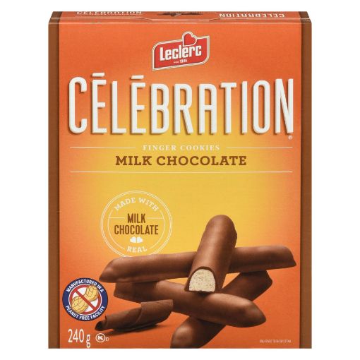 Picture of LECLERC CELEBRATION FINGER COOKIES - MILK CHOCOLATE 240GR