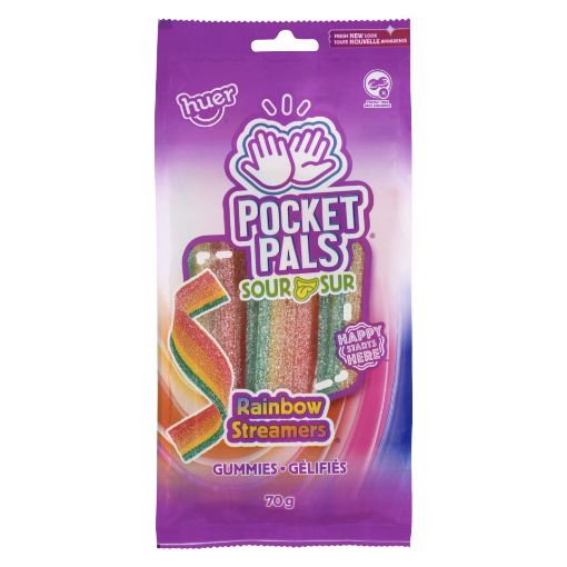 Picture of HUER GUMMIES - SOUR RAINBOW STREAMERS 70GR