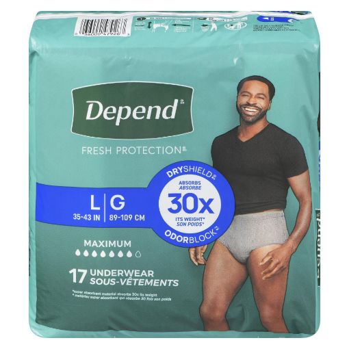 Picture of DEPEND FRESH PROTECTION UNDERWEAR FOR MEN - MAXIMUM - L 17S