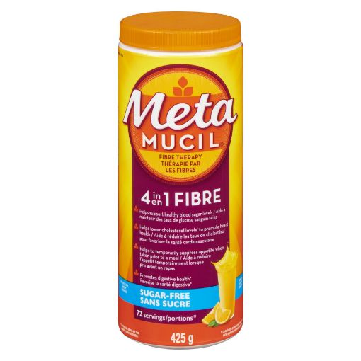 Picture of METAMUCIL SMOOTH - ORANGE SUG FREE POWDER 425GR                            