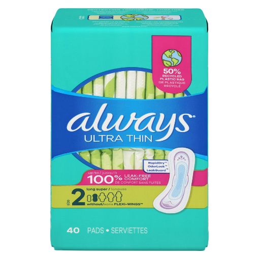 Picture of ALWAYS ULTRA THIN PAD - LONG SUPER 40S