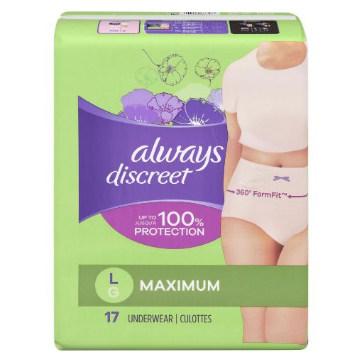 Picture of ALWAYS DISCREET UNDERWEAR - MAXIMUM - LARGE 17S                            