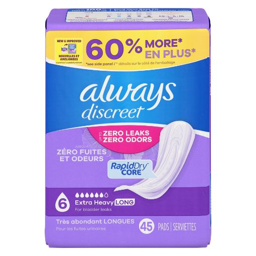 Picture of ALWAYS DISCREET PAD - EXTRA HEAVY - LONG 45S