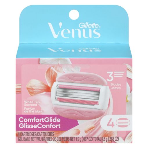 Picture of GILLETTE VENUS COMFORT GLIDE OLAY CARTRIDGES - WHITE TEA  4S               