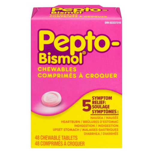 Picture of PEPTO BISMOL CHEWABLE TABLET - ORIGINAL FLAVOUR 48S                        