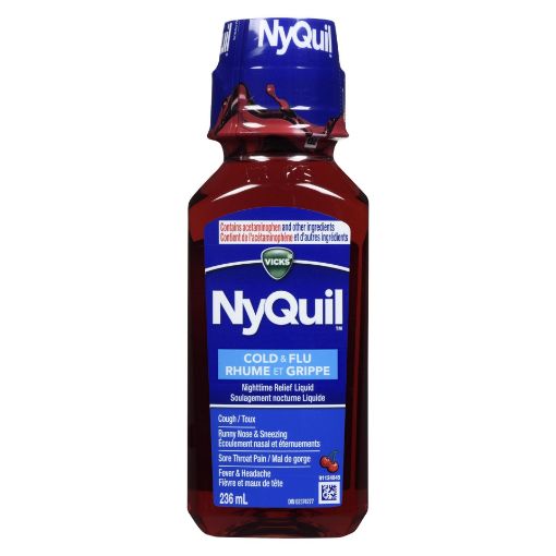 Picture of VICKS NYQUIL COLD and FLU LIQUID - CHERRY 236ML