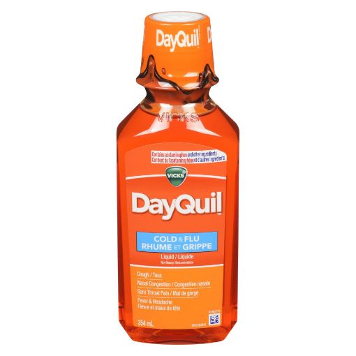 Picture of VICKS DAYQUIL COLD and FLU LIQUID - ORIGINAL 354ML