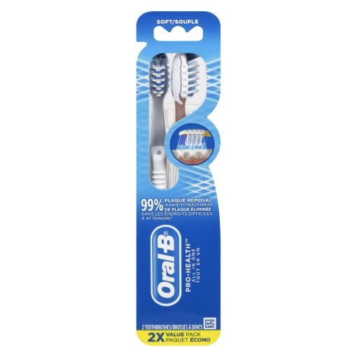 Picture of ORAL-B CROSS ACTION PRO-HEALTH ALL-IN-ONE TOOTHBRUSH - SOFT 2S             