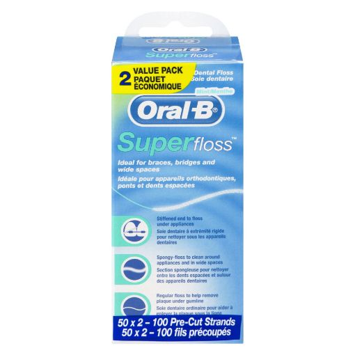 Picture of ORAL-B SUPER FLOSS STRANDS - MINT TWIN PACK 2X50S