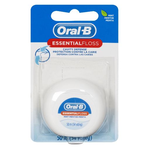 Picture of ORAL-B ESSENTIAL DENTAL FLOSS - CAVITY DEFENSE - MINT WAXED 50M