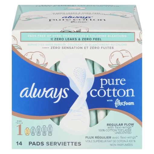 Picture of ALWAYS INFINITY NATURALS - PURE COTTON WITH FLEXFOAM SZ1 1X 14S            