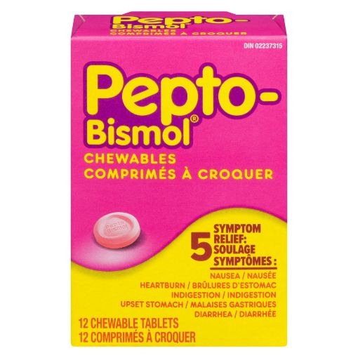 Picture of PEPTO BISMOL CHEWABLE TABLET - ORIGINAL 12S