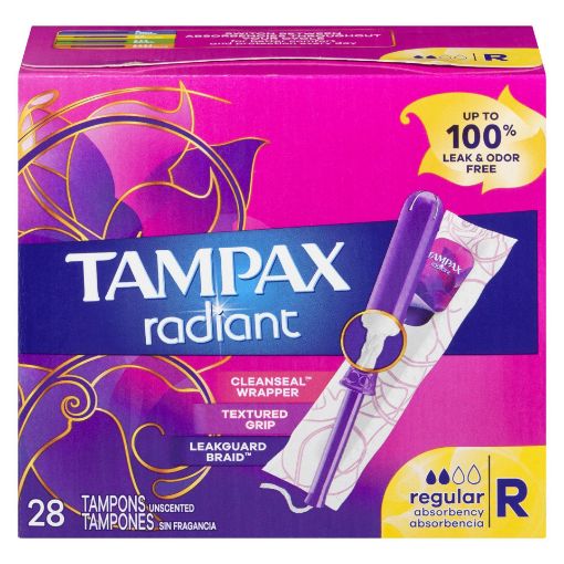 Picture of TAMPAX RADIANT 22 - REGULAR - UNSCENTED 2X 28S