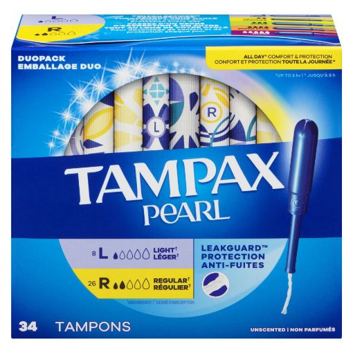 Picture of TAMPAX PEARL TAMPONS - DUO PACK UNSCENTED 34S