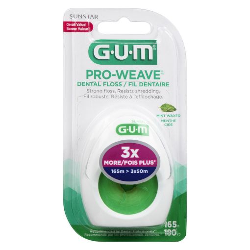 Picture of GUM PRO-WEAVE DENTAL FLOSS - WAXED MINT 165M