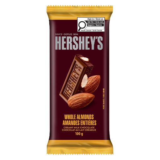 Picture of HERSHEY CREAMY MILK CHOCOLATE ALMOND - FAMILY BAR 100GR                    