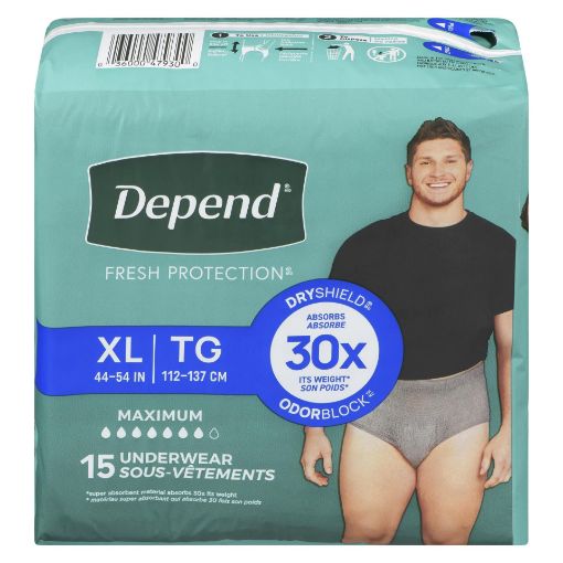 Picture of DEPEND FRESH PROTECTION UNDERWEAR FOR MEN - MAXIMUM - XL 15S