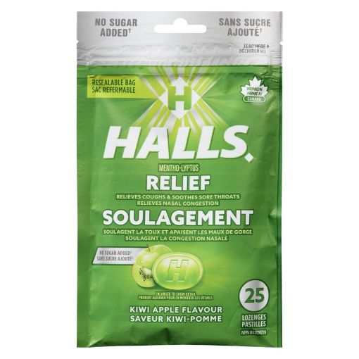Picture of HALLS LOZENGES - KIWI APPLE - SUGAR FREE 25S                               