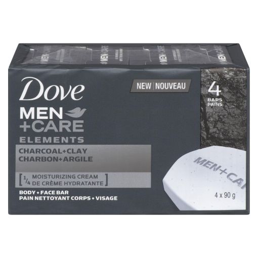 Picture of DOVE MEN ELEMENTS BAR SOAP - CHARCOAL and CLAY 4 X 90GR