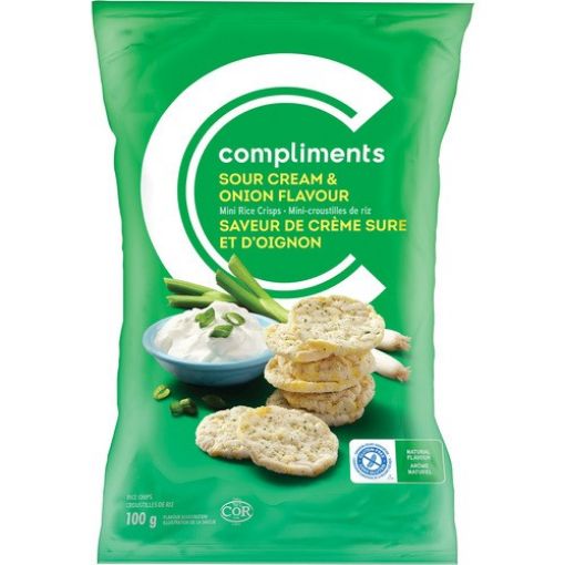 Picture of COMPLIMENTS MINI RICE CRISPS - SOUR CREAM and ONION 100GR