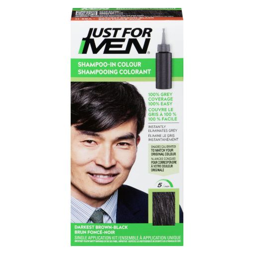 Picture of JUST FOR MEN SHAMPOO-IN COLOUR - DARKEST BROWN-BLACK (ASIAN) H-50A         