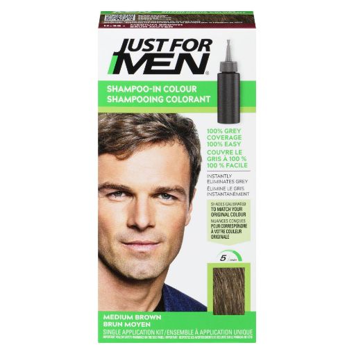Picture of JUST FOR MEN SHAMPOO-IN COLOUR - MEDIUM BROWN H-35                         