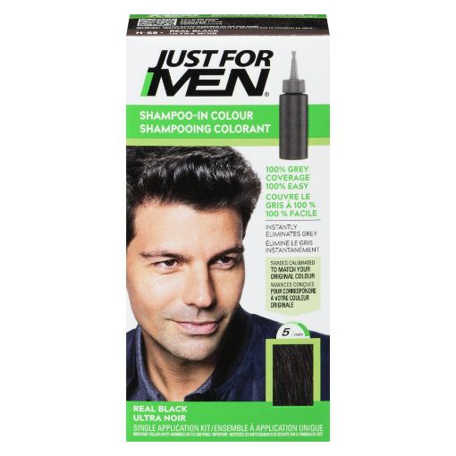 Picture of JUST FOR MEN SHAMPOO-IN COLOUR - REAL BLACK H-55                           