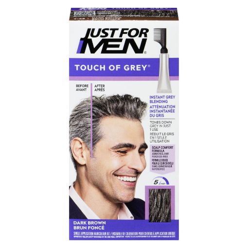 Picture of JUST FOR MEN TOUCH OF GREY HAIR COLOUR - DARK BROWN T-45                   