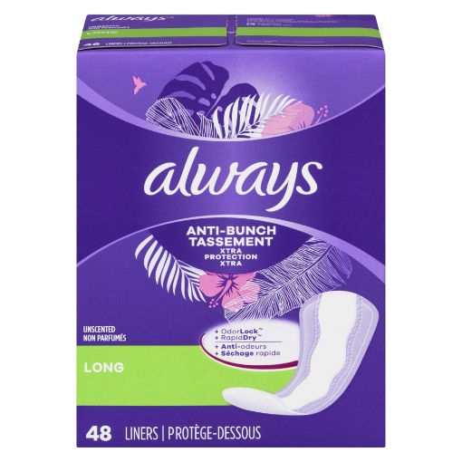 Picture of ALWAYS PANTY LINER - LONG - UNSCENTED 1.2X 48S