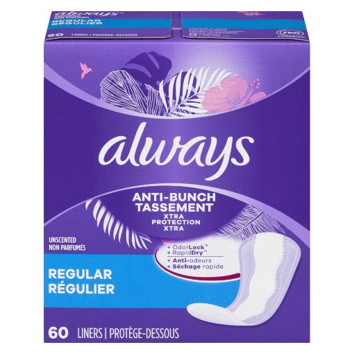Picture of ALWAYS PANTY LINER - REGULAR - UNSCENTED 1.2X 60S