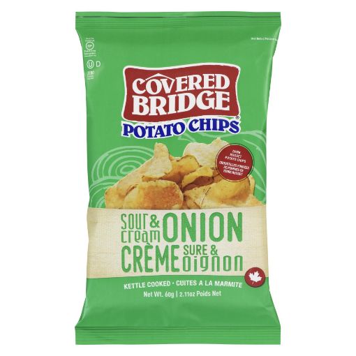 Picture of COVERED BRIDGE POTATO CHIPS - SOUR CREAM and ONION 60GR