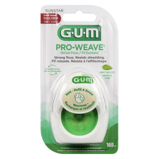Picture of GUM PRO-WEAVE DENTAL FLOSS - WAXED MINT 165M