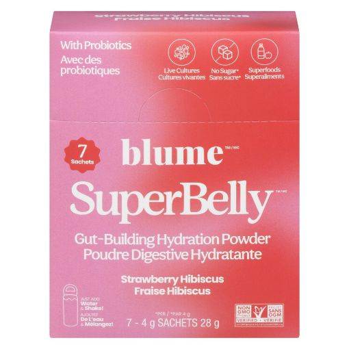 Picture of BLUME SUPERBELLY GUT BUILDING HYDRATION - STRAWBERRY HIB 28GR 7S