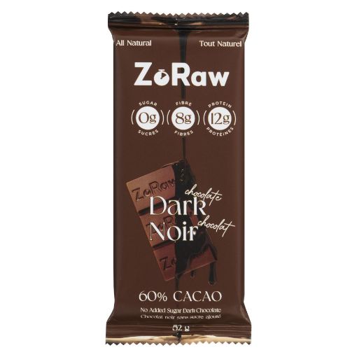 Picture of ZORAW CHOCOLATES DARK CHOCOLATE BAR WITH PROTEIN 52GR